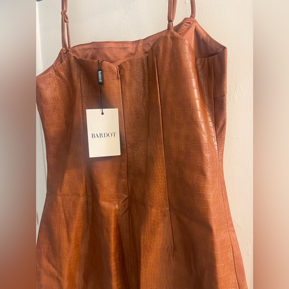Bardot Croc Mini Dress In Tan Croc Size 10 (NWT) - Picture 2 of 10